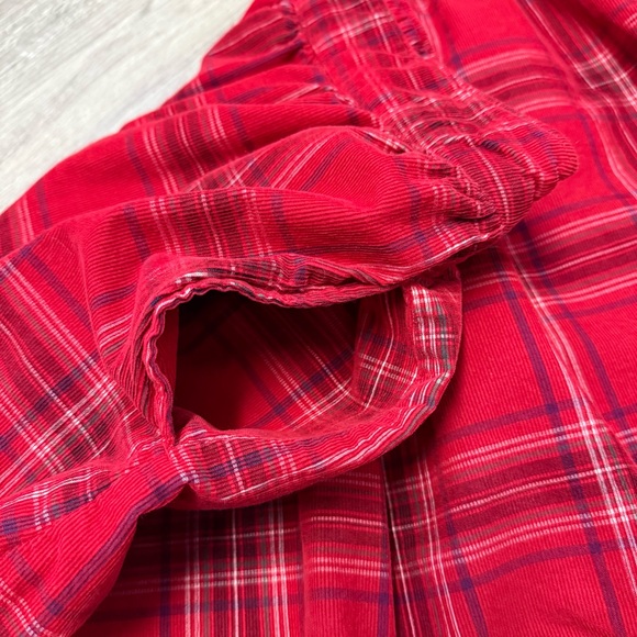 Vintage St Johns Bay Cottagecore Red Plaid Midi Cotton Skirt Corduroy Prairie M - Picture 4 of 8